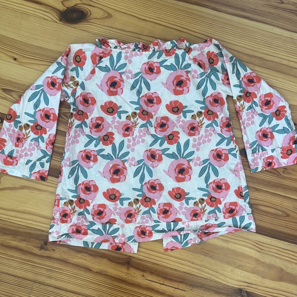 Petit Peony Floral Long Sleeve Smock Top Kids Size 10